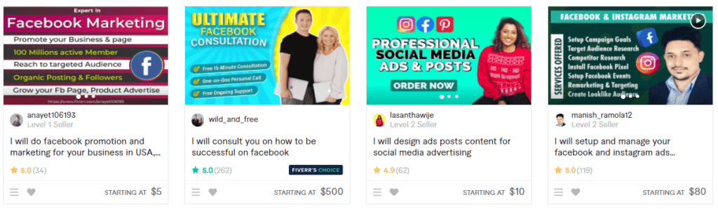 Example of Fiverr Gigs