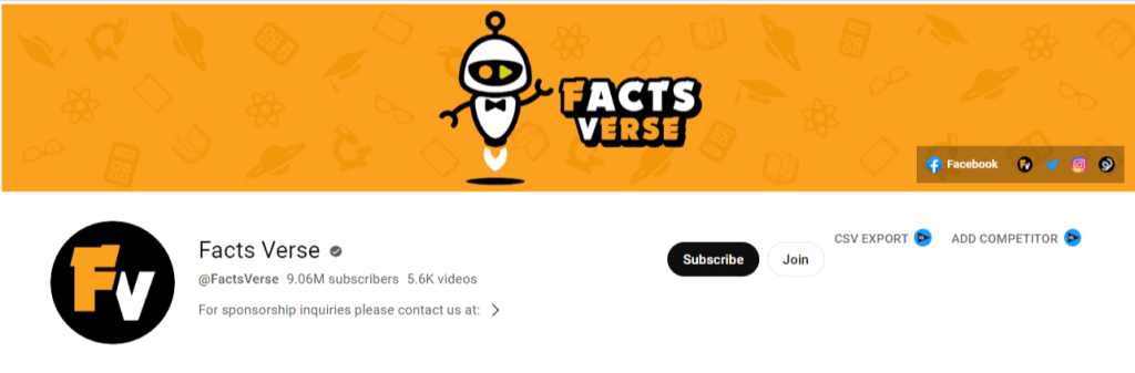 YouTube Automation Channel Examples - Facts Verse